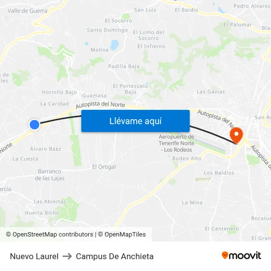 Nuevo Laurel to Campus De Anchieta map