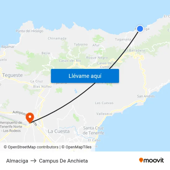 Almaciga to Campus De Anchieta map