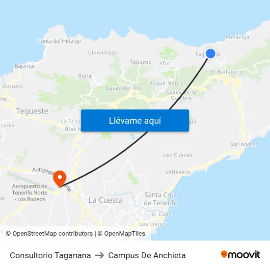 Consultorio Taganana to Campus De Anchieta map