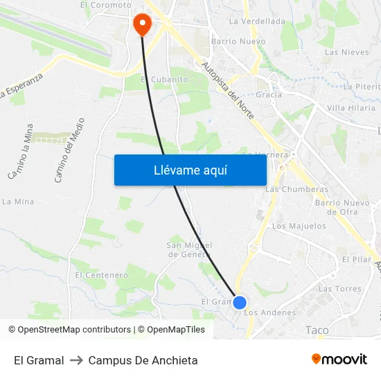 El Gramal to Campus De Anchieta map