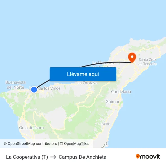 La Cooperativa (T) to Campus De Anchieta map