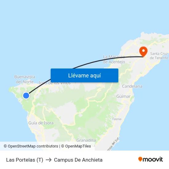 Las Portelas (T) to Campus De Anchieta map