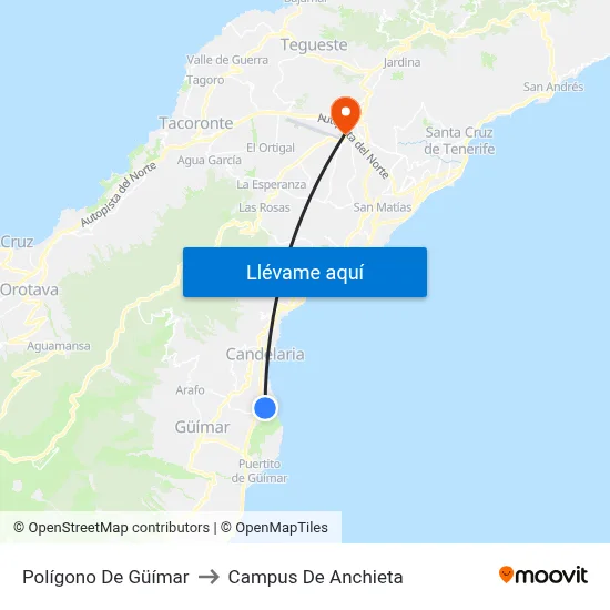 Polígono De Güímar to Campus De Anchieta map