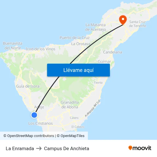 La Enramada to Campus De Anchieta map
