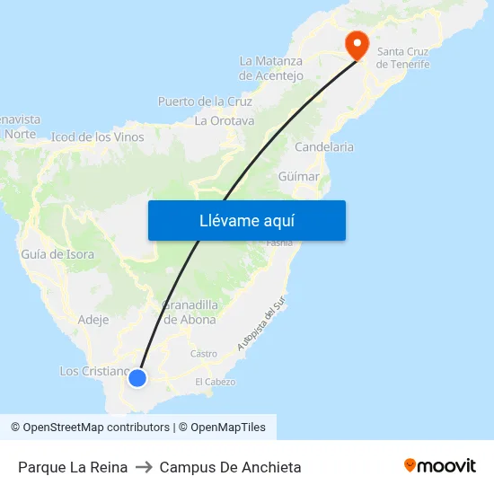 Parque La Reina to Campus De Anchieta map
