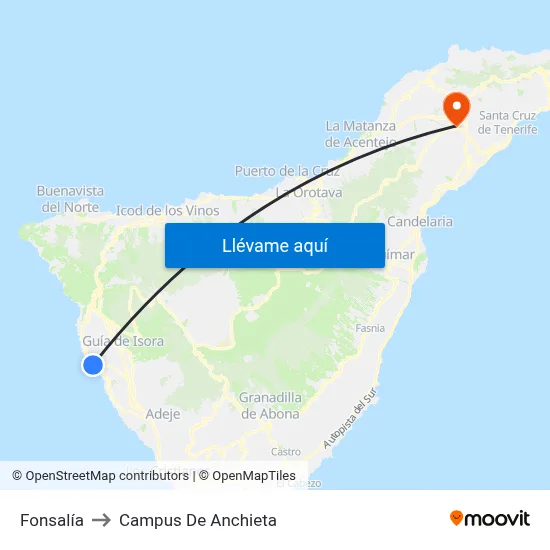Fonsalía to Campus De Anchieta map