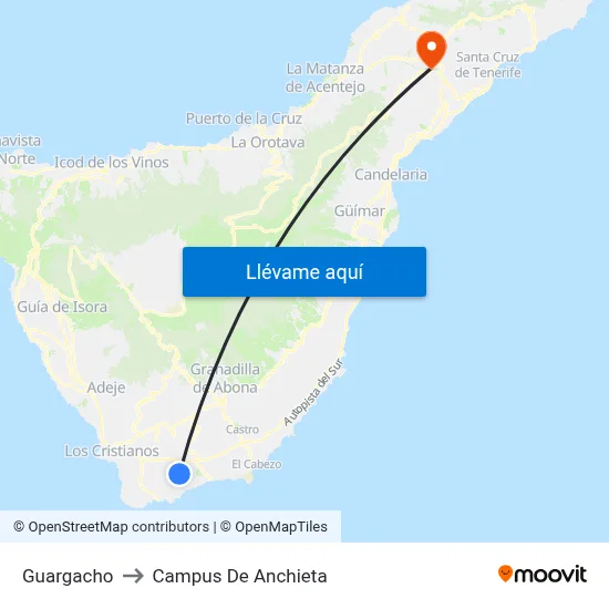 Guargacho to Campus De Anchieta map