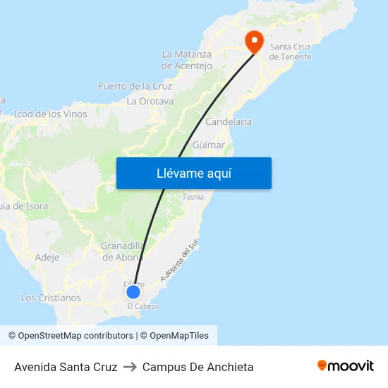 Avenida Santa Cruz to Campus De Anchieta map