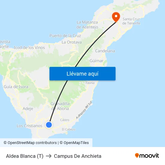 Aldea Blanca  (T) to Campus De Anchieta map