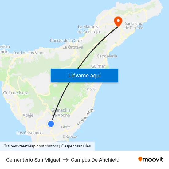 Cementerio San Miguel to Campus De Anchieta map