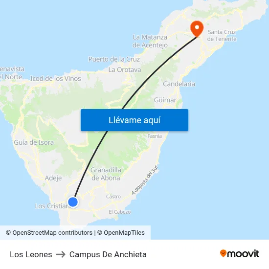 Los Leones to Campus De Anchieta map