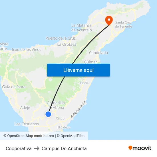 Cooperativa to Campus De Anchieta map