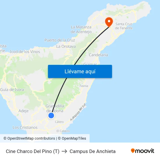 Cine Charco Del Pino (T) to Campus De Anchieta map