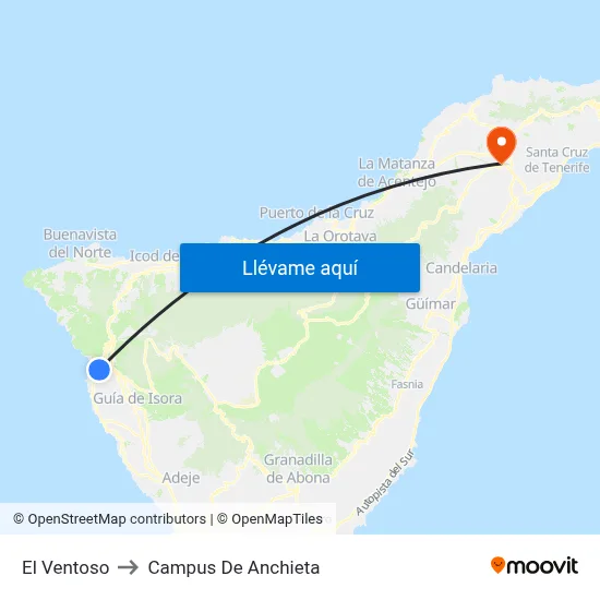 El Ventoso to Campus De Anchieta map