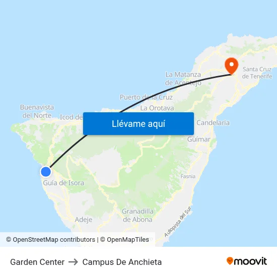 Garden Center to Campus De Anchieta map