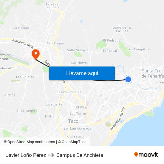 Javier Loño Pérez to Campus De Anchieta map