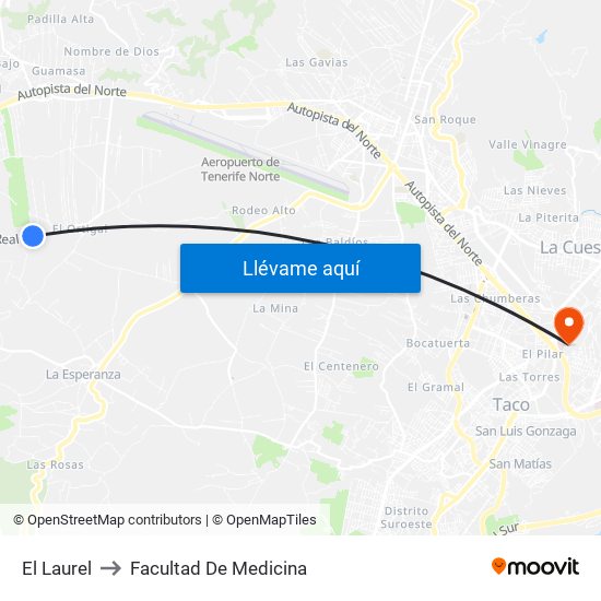 El Laurel to Facultad De Medicina map