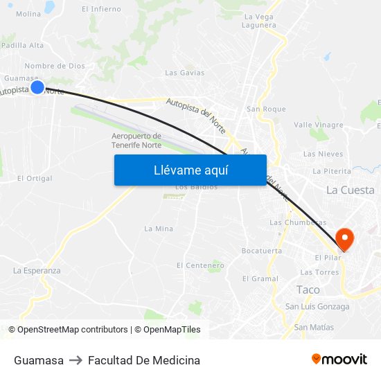 Guamasa to Facultad De Medicina map