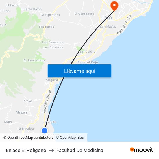 Enlace El Polígono to Facultad De Medicina map