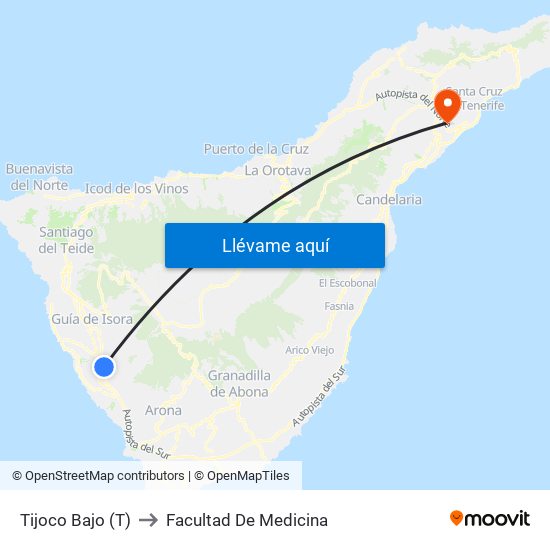 Tijoco Bajo (T) to Facultad De Medicina map