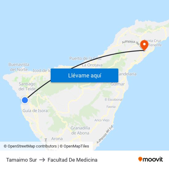 Tamaimo Sur to Facultad De Medicina map