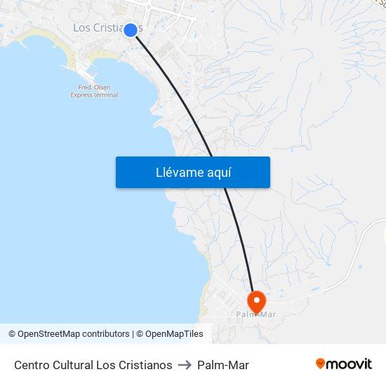 ¿Cómo llegar a Los Cristianos Tenerife en Tenerife en Autobús?