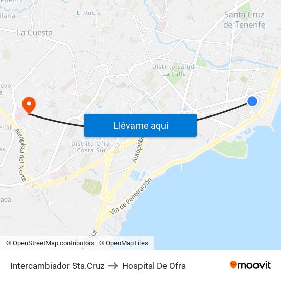 Intercambiador Sta.Cruz to Hospital De Ofra map