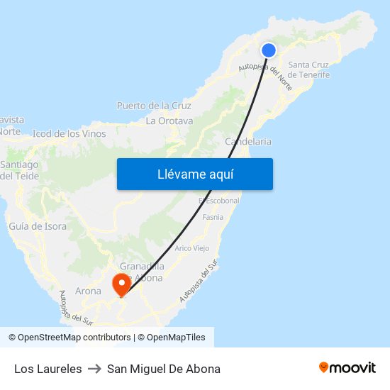 Los Laureles to San Miguel De Abona map