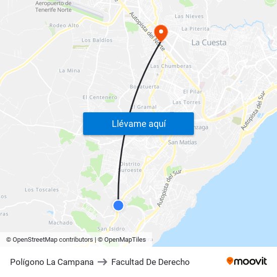 Polígono La Campana to Facultad De Derecho map