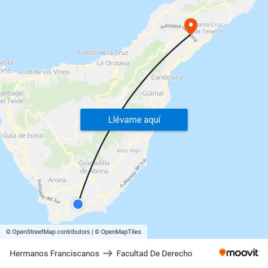 Hermanos Franciscanos to Facultad De Derecho map
