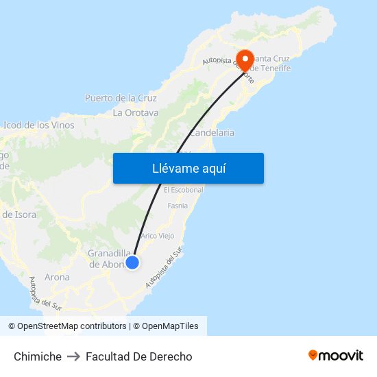 Chimiche to Facultad De Derecho map