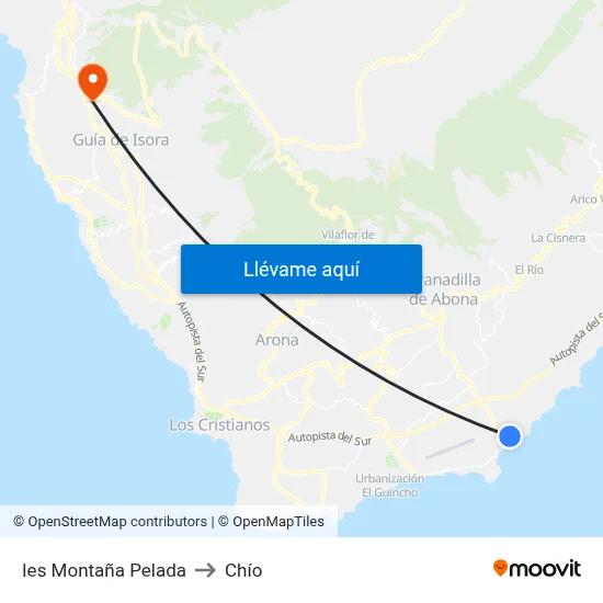 Ies Montaña Pelada to Chío map