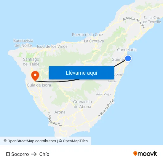 El Socorro to Chío map