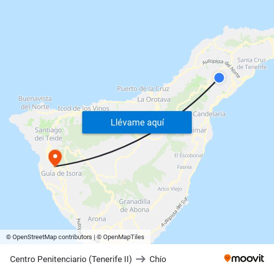 Centro Penitenciario (Tenerife II) to Chío map