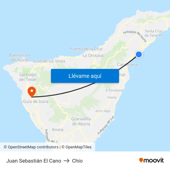 Juan Sebastián El Cano to Chío map