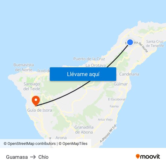 Guamasa to Chío map
