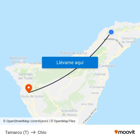 Tamarco (T) to Chío map