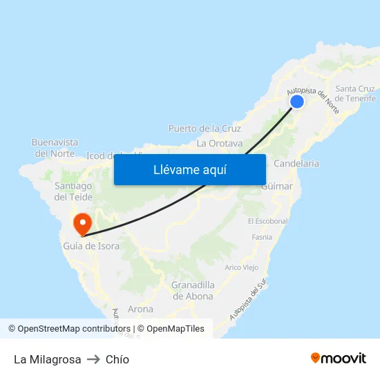 La Milagrosa to Chío map