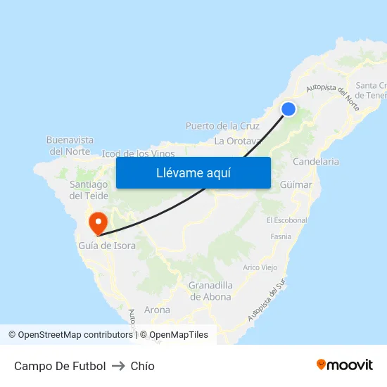 Campo De Futbol to Chío map