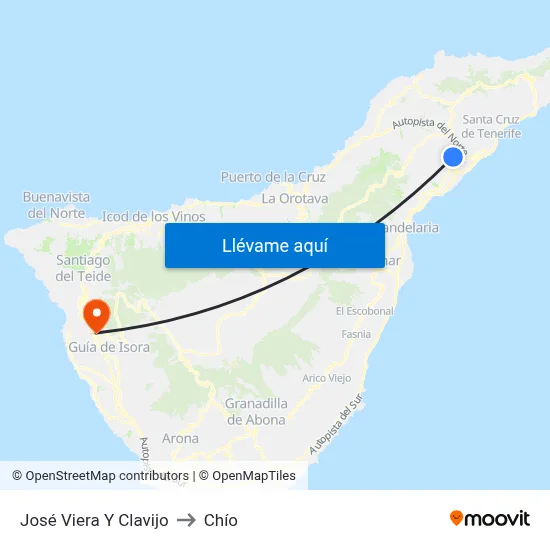 José Viera Y Clavijo to Chío map