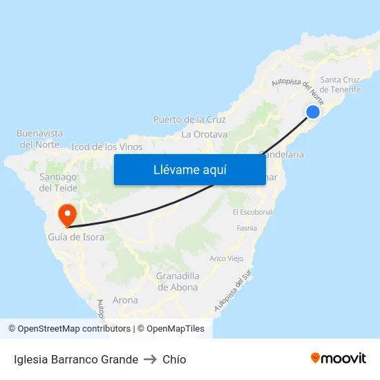 Iglesia Barranco Grande to Chío map