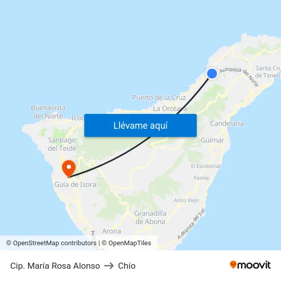 Cip. María Rosa Alonso to Chío map