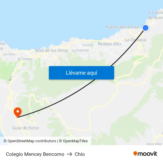 Colegio Mencey Bencomo to Chío map