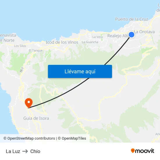 La Luz to Chío map