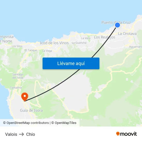 Valois to Chío map