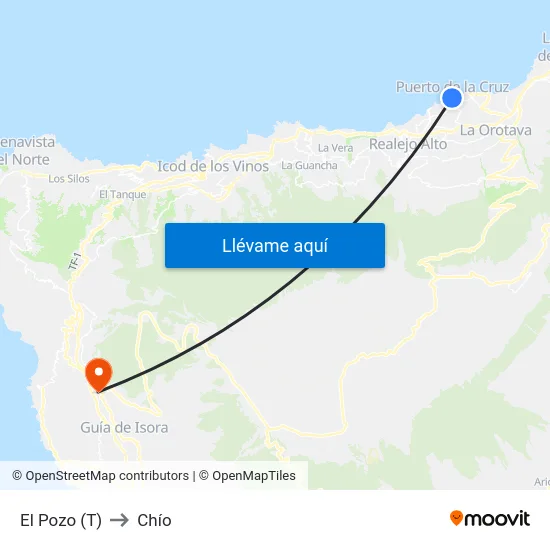 El Pozo (T) to Chío map