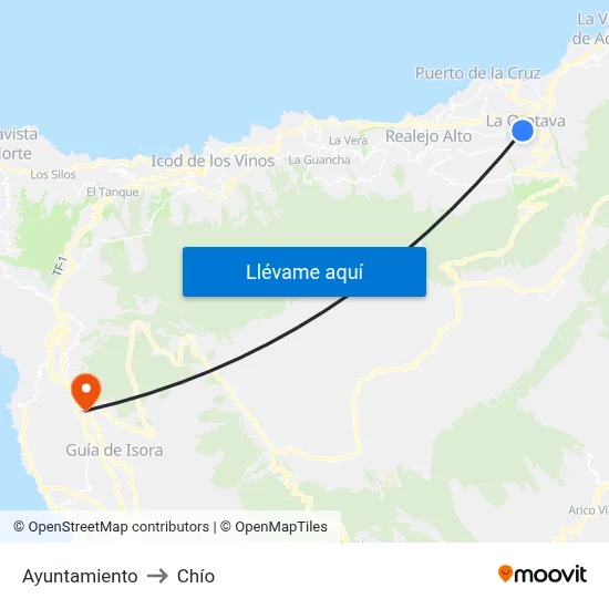 Ayuntamiento to Chío map