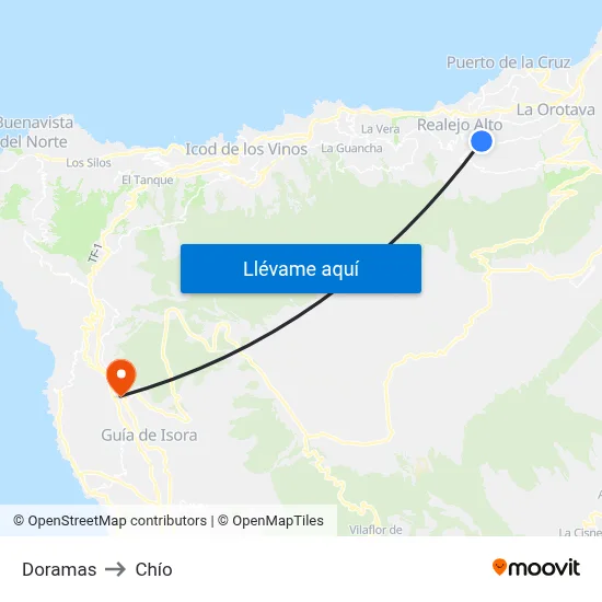 Doramas to Chío map