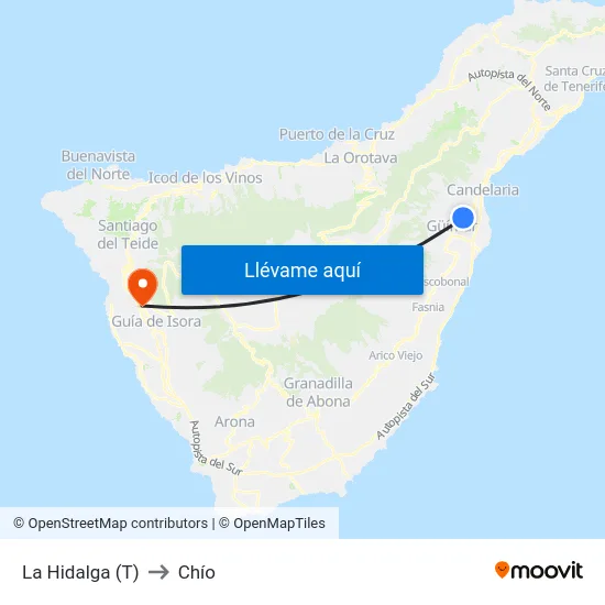 La Hidalga (T) to Chío map