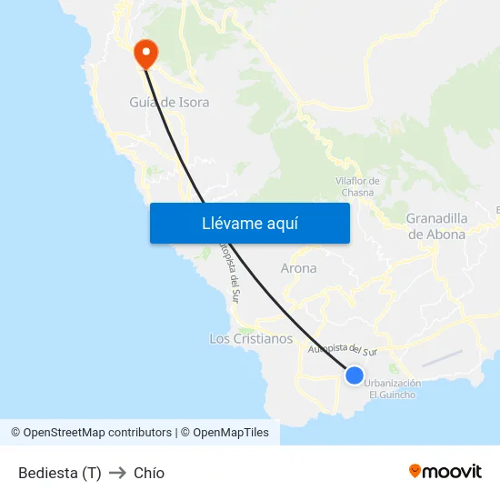 Bediesta (T) to Chío map